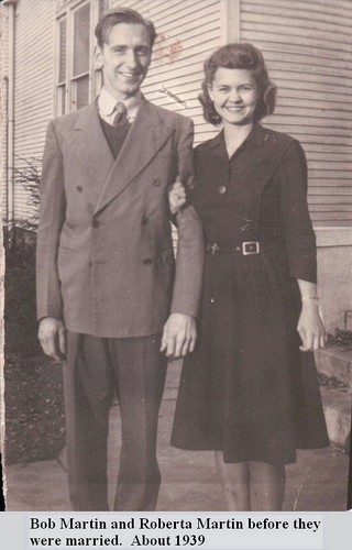 Bob Martin and Roberta Martin before they<br />were married.  About 1939