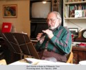 Bob Martin at home in Willamette View<br /> Practicing music  for Church c. 2000