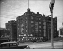 This photo tken about 1937.  Article in the Seattle Tmes Sept. 14th, 1924 states that Seattles Largest Apartments Building the Biltmore Apartments is nearly ready for tenant occupancy at cost of 750,000  by Stephen Berg.  There will be 300 rooms.  In L.A.Martins order book for the Columbia Tera Cotta Company this was order #114 Glaze #151, 70  to 75 Tons.<br /><br />Stephen Berg Builder and Owner. Architects Stuart and Wheatley. Besides the Biltmore Stephen Berg also built three even larger hotels in Seattle soon after this: The first was the Claremont (now Andra) completed in January of 1926 then the Continental (now called the Seattle) completed in December of 1926 which also dorns Columbia Terra Cotta (order# 170). Then the Bergonian completed in July of 1927 now known as the Mayflower Park Hotel. Across from the street in front of the Biltmore Hotel Berg also built and Annex for the hotel to house a grocery store and a large kitchen for event catering. The Columbia Terra Cotta contract for the Biltmore job was 550,000 dollars.