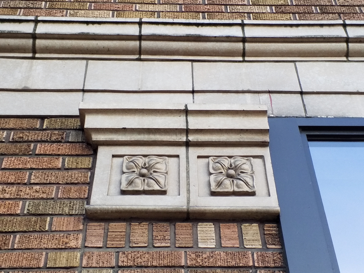 Photo Taken March 3rd, 2018.  This was a Grocery and Meat store owned by the Bitar Bros at 28th and Everett street in N.E. Portland.  In Leonard Martins Order Book for Columbia Terra Cotta Company this is order# 208 Glaze# 406M Store for Bitar Bros..  1928.  John Grant Archt. Ailken- Contractor.  John Grant also was the Architect for the Eglington Hotel that was also adorned with Columbia Terra Cotta.