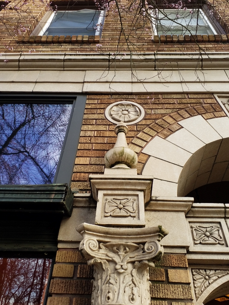 Photo Taken March 3rd, 2018.  This was a Grocery and Meat store owned by the Bitar Bros at 28th and Everett street in N.E. Portland.  In Leonard Martins Order Book for Columbia Terra Cotta Company this is order# 208 Glaze# 406M Store for Bitar Bros..  1928.  John Grant Archt. Ailken- Contractor.  John Grant also was the Architect for the Eglington Hotel that was also adorned with Columbia Terra Cotta.