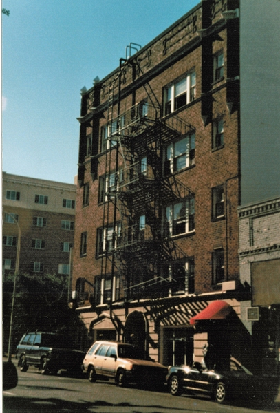 The Eglington Arms Hotel in Portland Oregon . At 1225 S.W. Alder. AKA "The Twelve 25 Alder Apartments".  In Leonard Martins Order Book for Columbia Terra Cotta Company this is order# 152 Glaze# 222 for R. F. Wassel.  1926.  According to: Portland Historic Resources Inventory, 1984 the Architect was John H. Grant.   