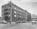 The Marquette Manor, NW 16th Avenue and Burnisde (from Couch Street), 1947. AKA the Empress Apartments Hotel.  Built in 1926  current Address in 2017 is 1539-1541 W Burnside. Order #165 Glaze #22M in Leonard Martins order book for Columbia Terra Cotta Co.