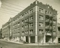 View from the SW of the EMPRESS APARTMENT HOTEL, 28 16TH N., NEARING COMPLETION. BUILT 1926. Current Address in 2017 is 1539-1541 W. Burnside.  Photo used by permission from The Oregon Historical Society.  In L. A. Martins order book for Columbia Terra Cotta Co. this is listed as "Hotel Bldg. , Portland oregon 16rh and Washington 1926, order #165, Glaze# 222M.