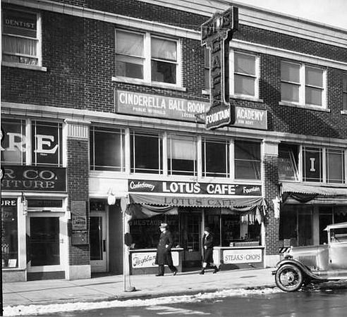 This photo shows both the Lotus building and the Barnes Building adjoining it with contiguous brick and terra cotta work.  The Terra Cotta order for the Lotus Building was in 1924  while the Barnes was in 1923.   Columbia Terra Cotta Company Order# 111.