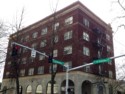 Photo taken Feb. 2018. The Regency Hotel, at Broadway and Columbia, (1410 S.W. Broadway),  built in 1927.  Architecht: E. J. Pape.  Order #178 Glaze #223 and #402 in Leonard Martins order book for Columbia Terra Cotta Co.  The name of the hotel was for a period of time "St. Andrews Hotel"