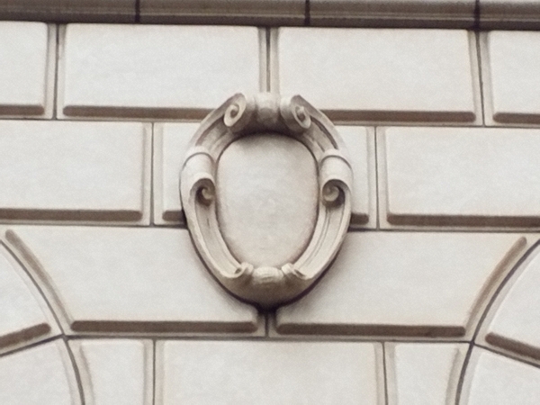 Vancouver National Bank.  Originally built in 1906 of molded stone construction, then in 1926 it was Clad in Terra Cotta, the faade was covered with the current terra cotta design. The terra cotta was made in Vancouver by the Columbia Terra Cotta Company.  Order Number 166, Glaze "406M" as recorded by Leonard A. Martin in his order book. Photo taken Feb 2018.