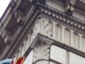 Vancouver National Bank.  Originally built in 1906 of molded stone construction, then in 1926 it was Clad in Terra Cotta, the faade was covered with the current terra cotta design. The terra cotta was made in Vancouver by the Columbia Terra Cotta Company.  Order Number 166, Glaze "406M" as recorded by Leonard A. Martin in his order book.  Photo taken Feb 2018.